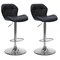 Corliving Adjustable Mid Back Geometric Tufted Barstool Set Of 2